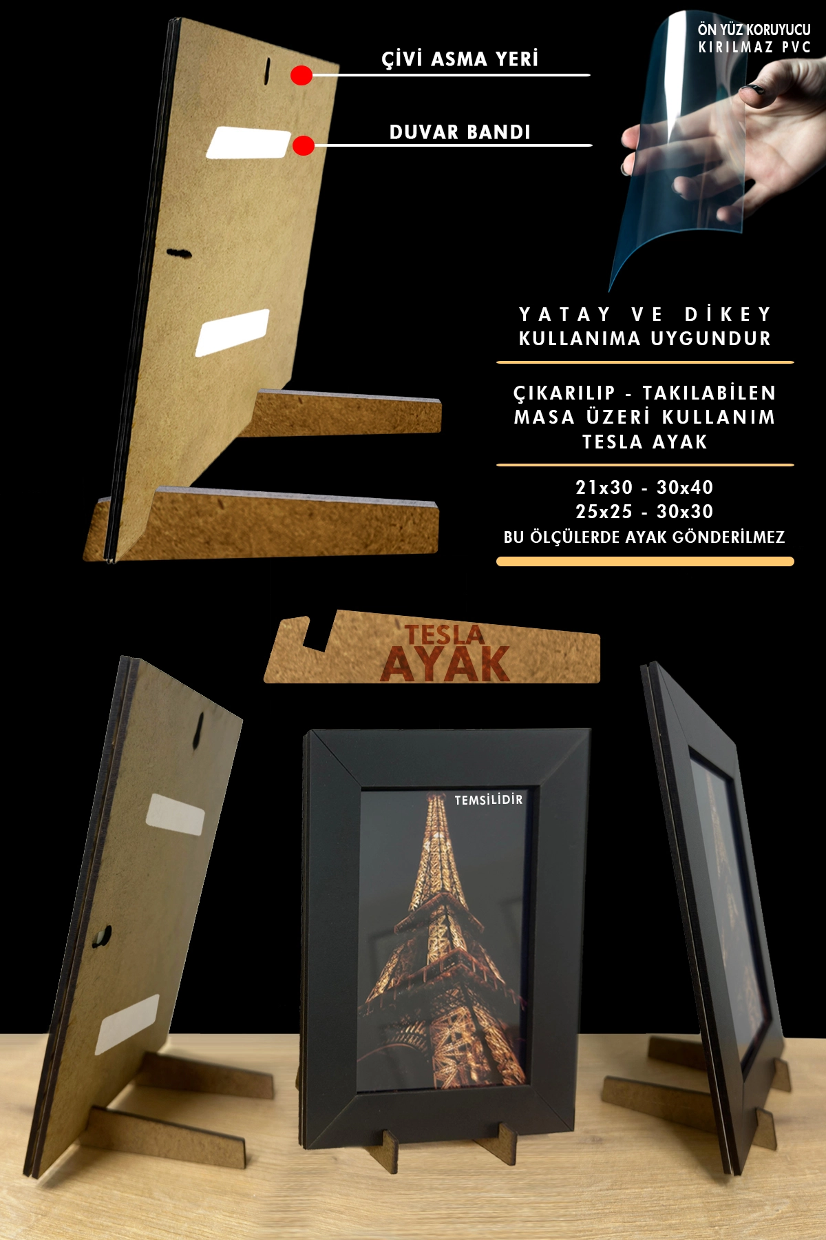 10 ADET 15x21 MDF ÇERÇEVE - DİKDÖRTGEN ÇERÇEVE Fotoğraf Çerçevesi