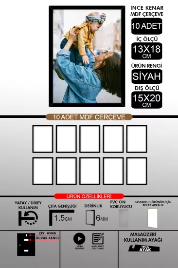  13x18 Çerçeve - İnce Çıtalı Çerçeve