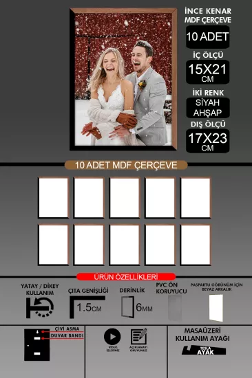  15x21 Çerçeve - İnce Çıtalı A5 Çerçeve