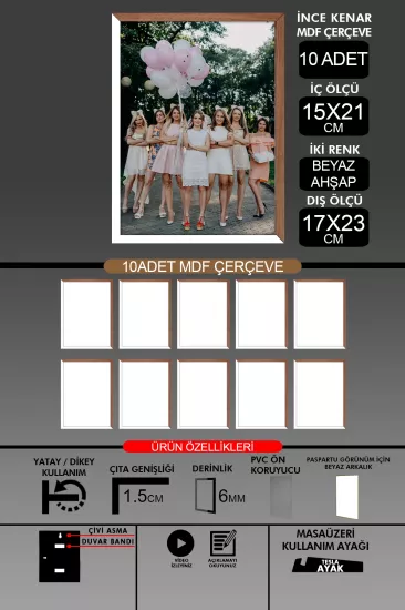  15x21 Çerçeve - İnce Çıtalı A5 Çerçeve