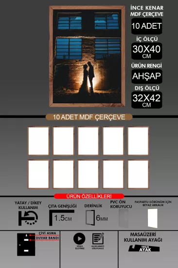 30x40 Çerçeve - İnce Çıtalı A3 Çerçeve 