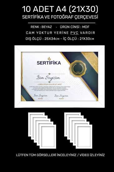 21x30 MDF ÇERÇEVE - DİKDÖRTGEN ÇERÇEVE 