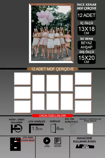 13x18 Çerçeve - İnce Çıtalı Çerçeve