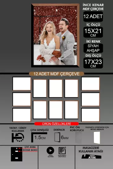  15x21 Çerçeve - İnce Çıtalı A5 Çerçeve 