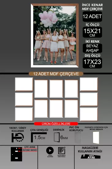  15x21 Çerçeve - İnce Çıtalı A5 Çerçeve 