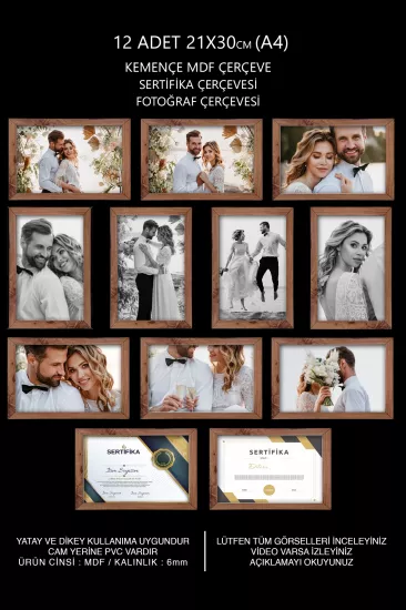  21x30 MDF ÇERÇEVE - DİKDÖRTGEN ÇERÇEVE