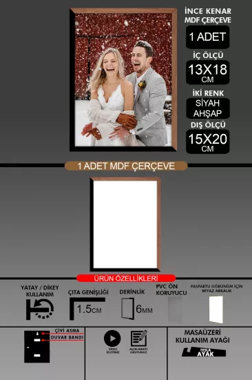  13x18 Çerçeve - İnce Çıtalı Çerçeve
