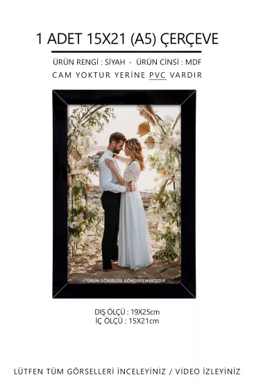 15x21 MDF ÇERÇEVE - DİKDÖRTGEN ÇERÇEVE