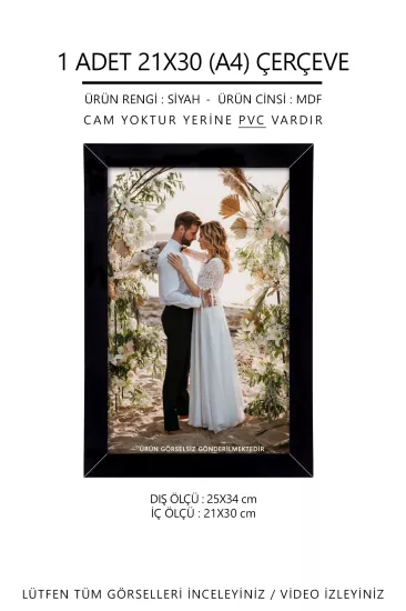  21x30 MDF ÇERÇEVE - DİKDÖRTGEN ÇERÇEVE
