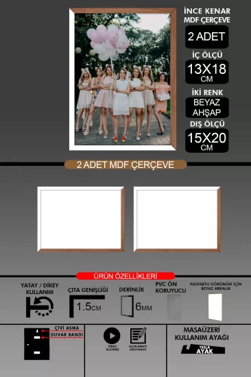  13x18 Çerçeve - İnce Çıtalı Çerçeve