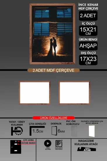 15x21 Çerçeve - İnce Çıtalı A5 Çerçeve