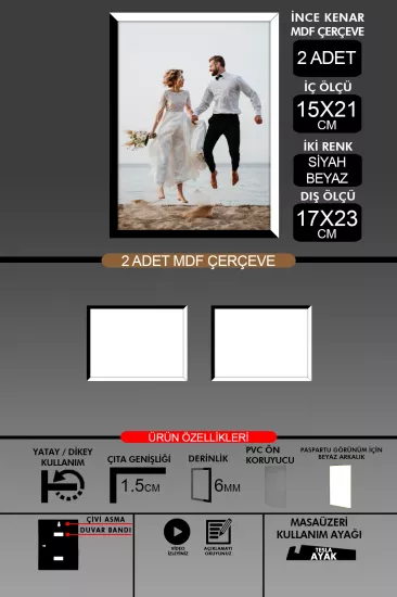 15x21 Çerçeve - İnce Çıtalı A5 Çerçeve