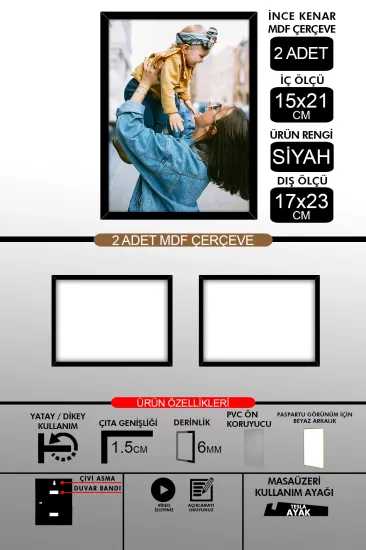 15x21 Çerçeve - İnce Çıtalı A5 Çerçeve