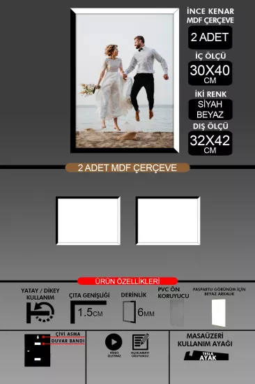 30x40 Çerçeve - İnce Çıtalı A3 Çerçeve