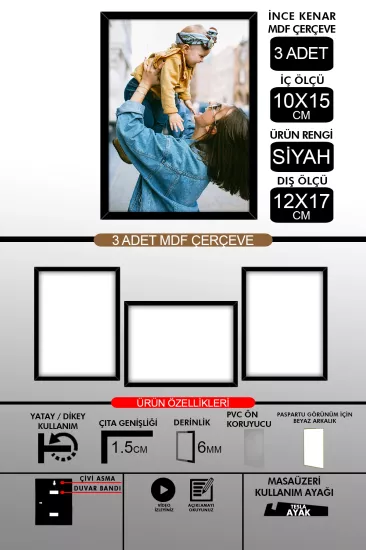  10x15 Çerçeve - İnce Çıtalı Çerçeve