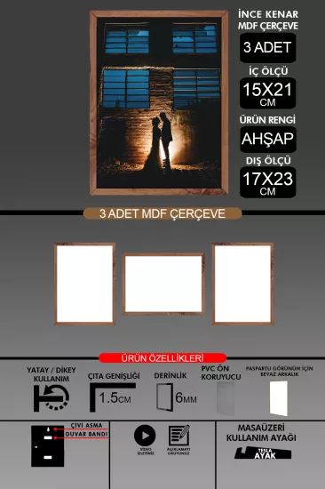  15x21 Çerçeve - İnce Çıtalı A5 Çerçeve 