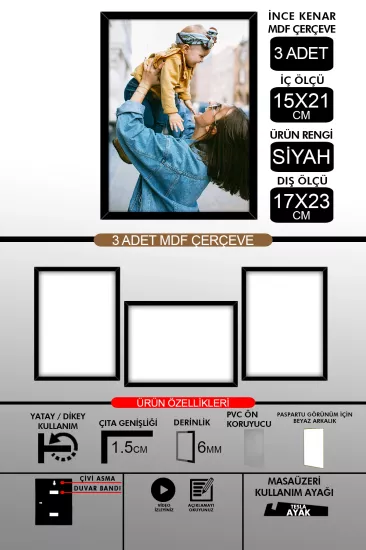  15x21 Çerçeve - İnce Çıtalı A5 Çerçeve 