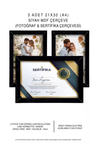  15x21 MDF ÇERÇEVE - DİKDÖRTGEN ÇERÇEVE