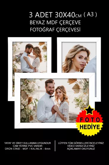 30x40 MDF ÇERÇEVE - DİKDÖRTGEN ÇERÇEVE