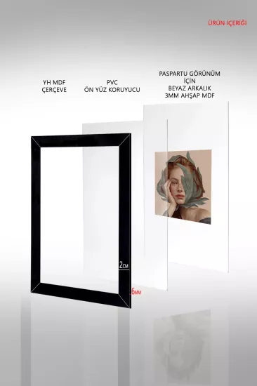 21x30 MDF ÇERÇEVE - DİKDÖRTGEN ÇERÇEVE 