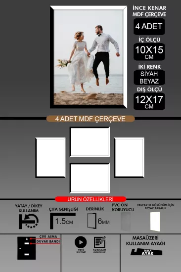  10x15 Çerçeve - İnce Çıtalı Çerçeve