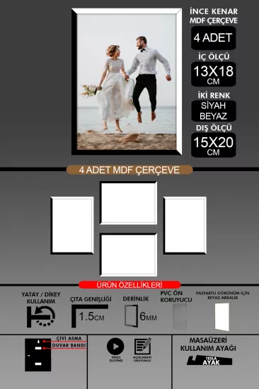 13x18 Çerçeve - İnce Çıtalı Çerçeve