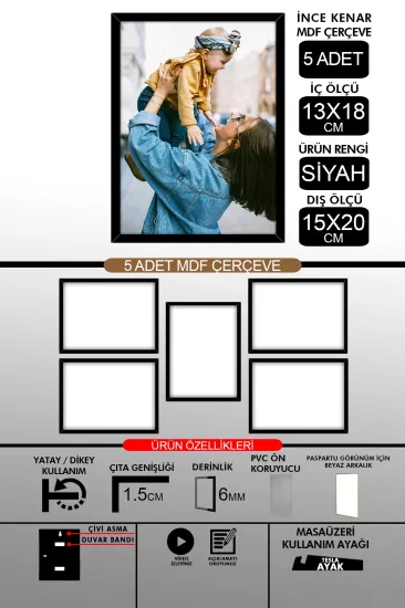  13x18 Çerçeve - İnce Çıtalı Çerçeve