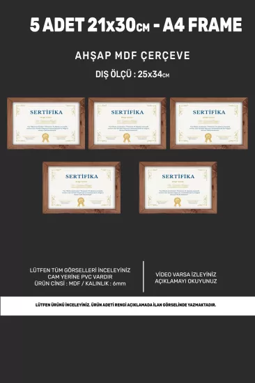 21x30 MDF ÇERÇEVE - DİKDÖRTGEN ÇERÇEVE