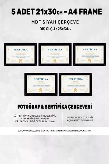 21x30 MDF ÇERÇEVE - DİKDÖRTGEN ÇERÇEVE