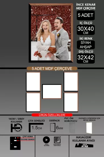 30x40 Çerçeve - İnce Çıtalı A3 Çerçeve