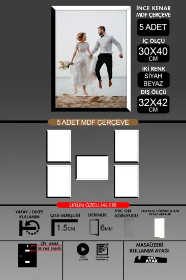 30x40 Çerçeve - İnce Çıtalı A3 Çerçeve