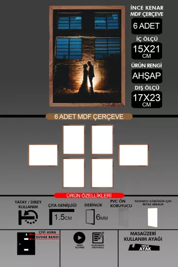  15x21 Çerçeve - İnce Çıtalı A5 Çerçeve