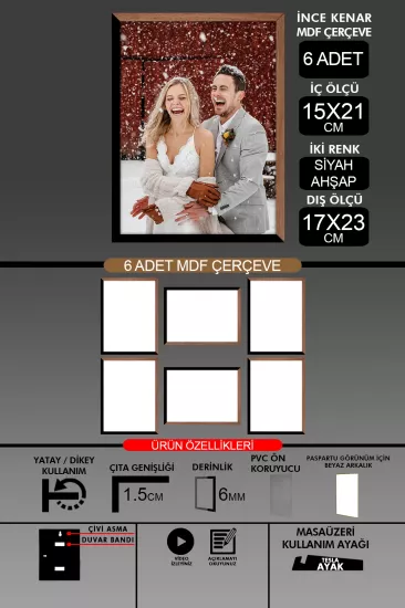  15x21 Çerçeve - İnce Çıtalı A5 Çerçeve