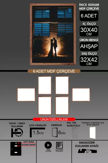  30x40 Çerçeve - İnce Çıtalı A3 Çerçeve