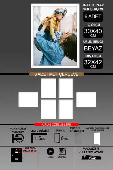  30x40 Çerçeve - İnce Çıtalı A3 Çerçeve