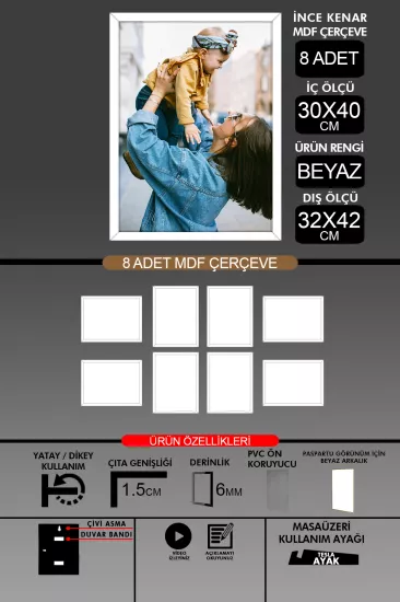 30x40 Çerçeve - İnce Çıtalı A3 Çerçeve