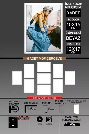 10x15 Çerçeve - İnce Çıtalı Çerçeve