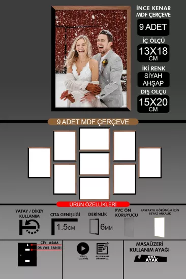 13x18 Çerçeve - İnce Çıtalı Çerçeve