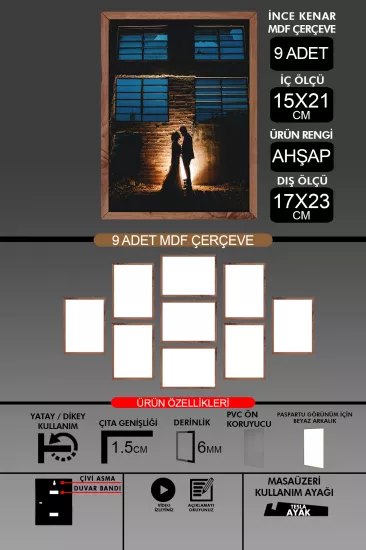  15x21 Çerçeve - İnce Çıtalı A5 Çerçeve 