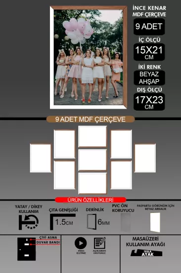 15x21 Çerçeve - İnce Çıtalı A5 Çerçeve 