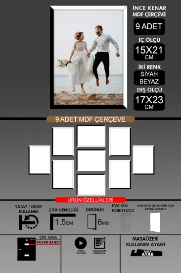  15x21 Çerçeve - İnce Çıtalı A5 Çerçeve 