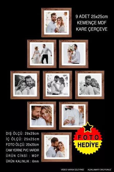 25x25 MDF ÇERÇEVE - KARE ÇERÇEVE